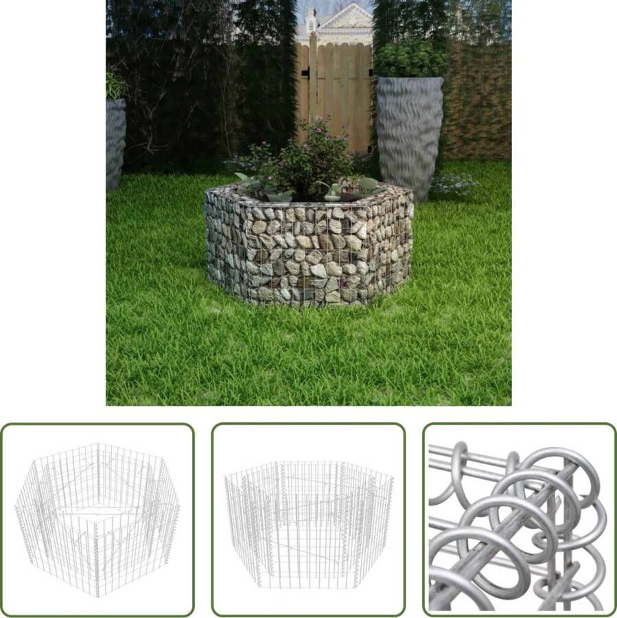 The Living Store Gabion Plantenbak Verhoogd 100x90x50 cm Zilver