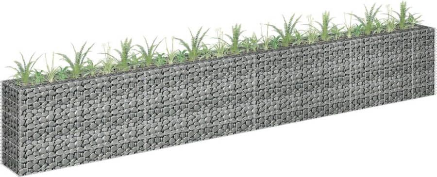 The Living Store Schanskorfplantenbak Gegalvaniseerd staal 360 x 30 x 60 cm (L x B x H) Zilver Wanddikte 10 cm