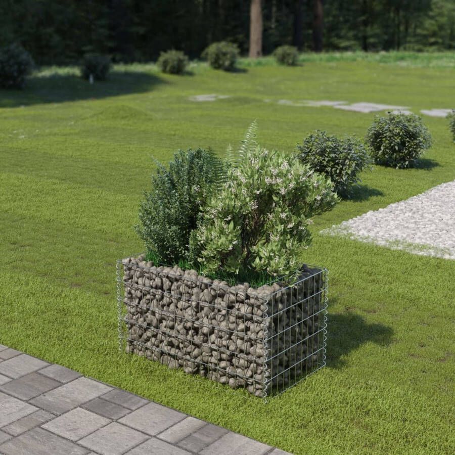 The Living Store Gabion verhoogde plantenbak 90x50x50 cm Gegalvaniseerd staal 10 cm wanddikte