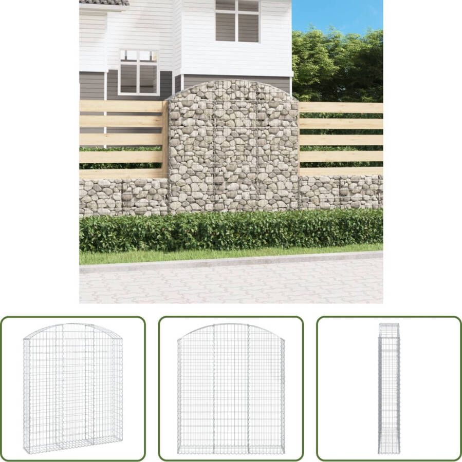 The Living Store Gabion Schanskorf 150 x 30 x 160 180 cm Decoratieve geluidsisolerende tuinbarrière Gegalvaniseerd ijzer Stabiele constructie