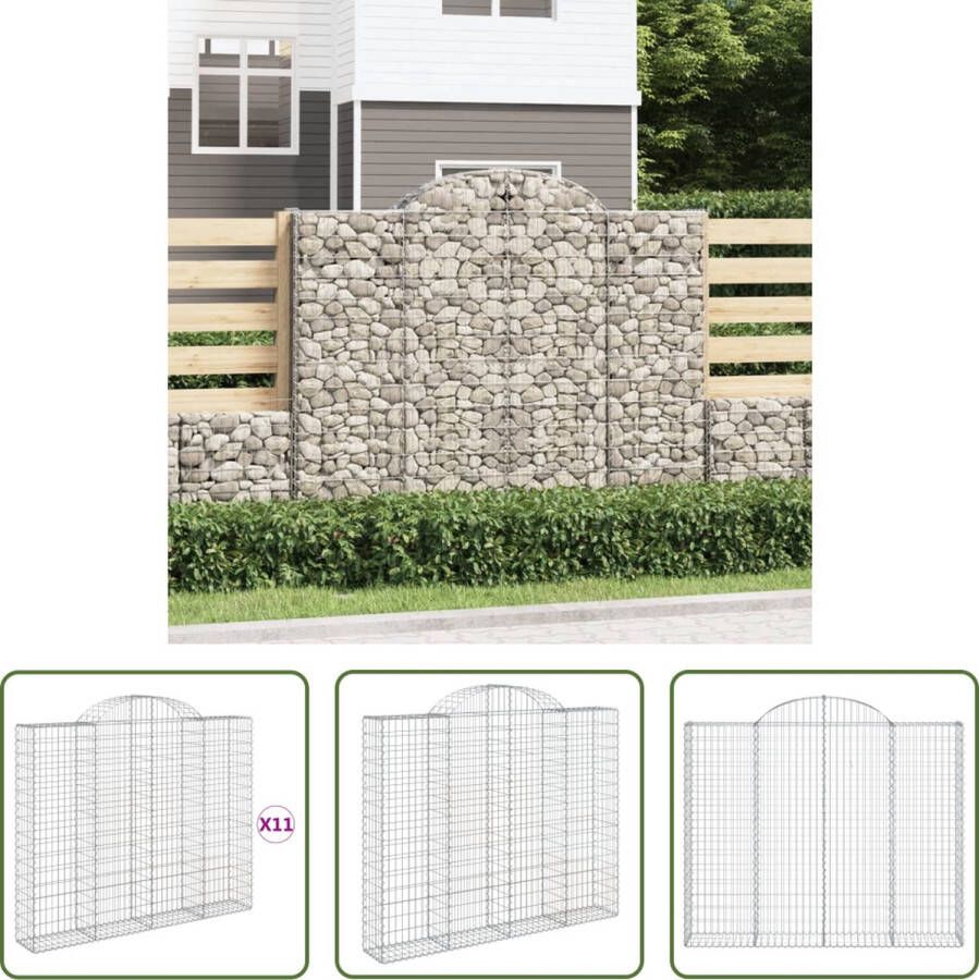 The Living Store Gabion Schanskorf 200 x 30 x 160 180 cm Geluidsisolerend Gegalvaniseerd ijzer