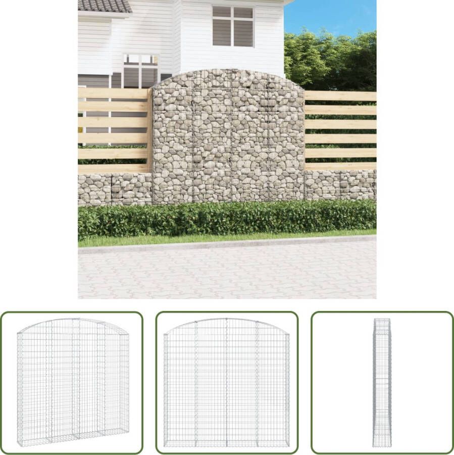 The Living Store Gabion Schanskorf 200 x 30 x 180 200 cm Geluidsisolerend Stabiele Constructie Zilver Gegalvaniseerd IJzer