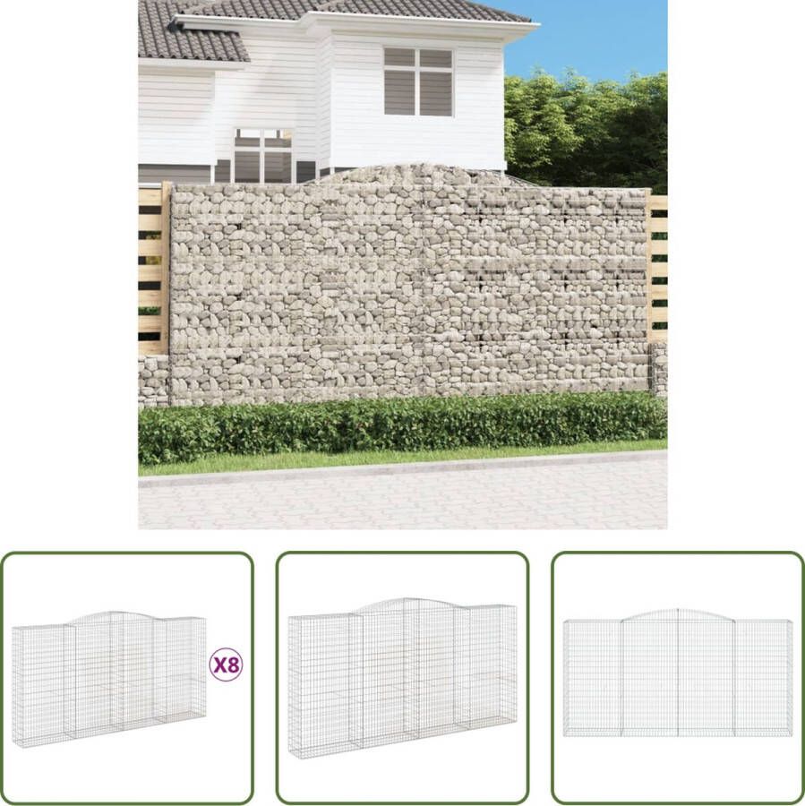 The Living Store Gabion Schanskorf Gegalvaniseerd IJzer 400x50x200 220cm 3.5mm draaddiameter