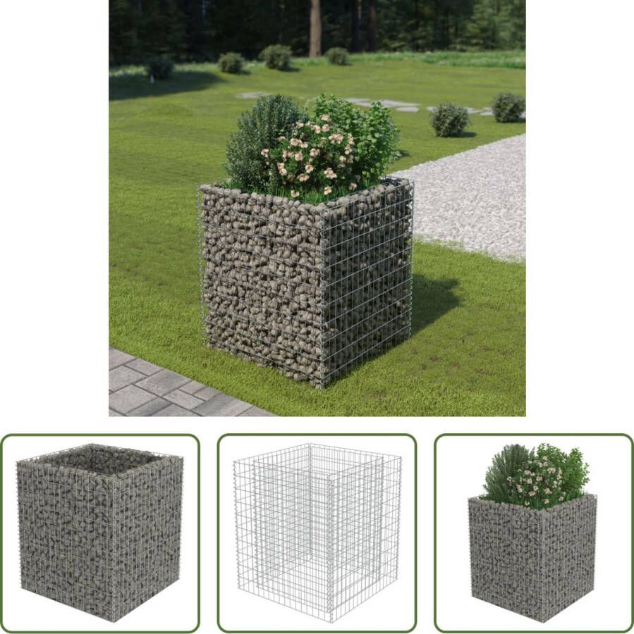 The Living Store Gabion verhoogde plantenbakken 90 x 90 x 100 cm roestvrij duurzaam