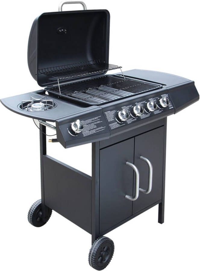 The Living Store Gasbarbecue Zwart 104 x 55.4 x 97.7 cm 9.7 kW Inclusief BBQ hoes