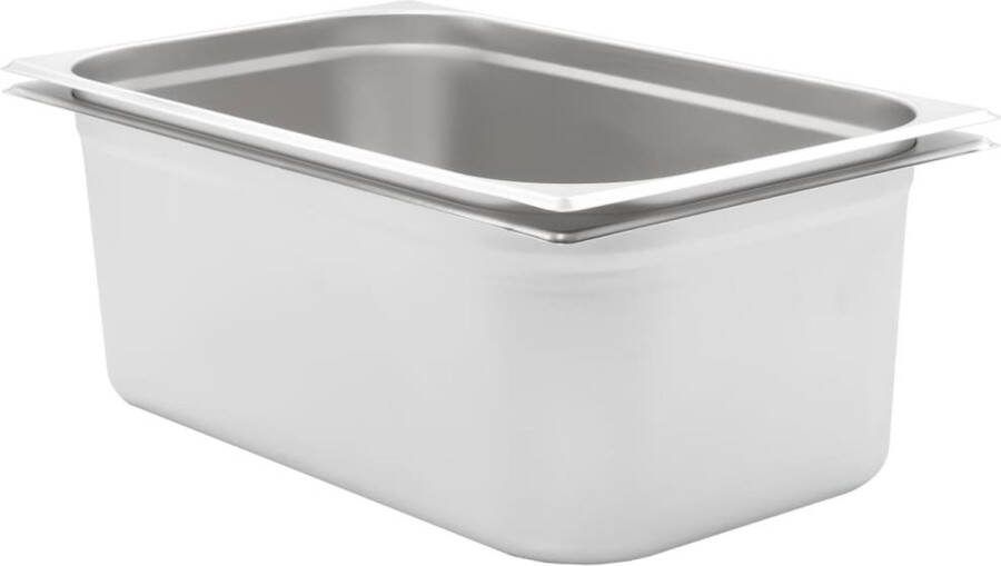 The Living Store Gastronormbakken 2 st GN 1 1 200 mm roestvrij staal Gastronormbak