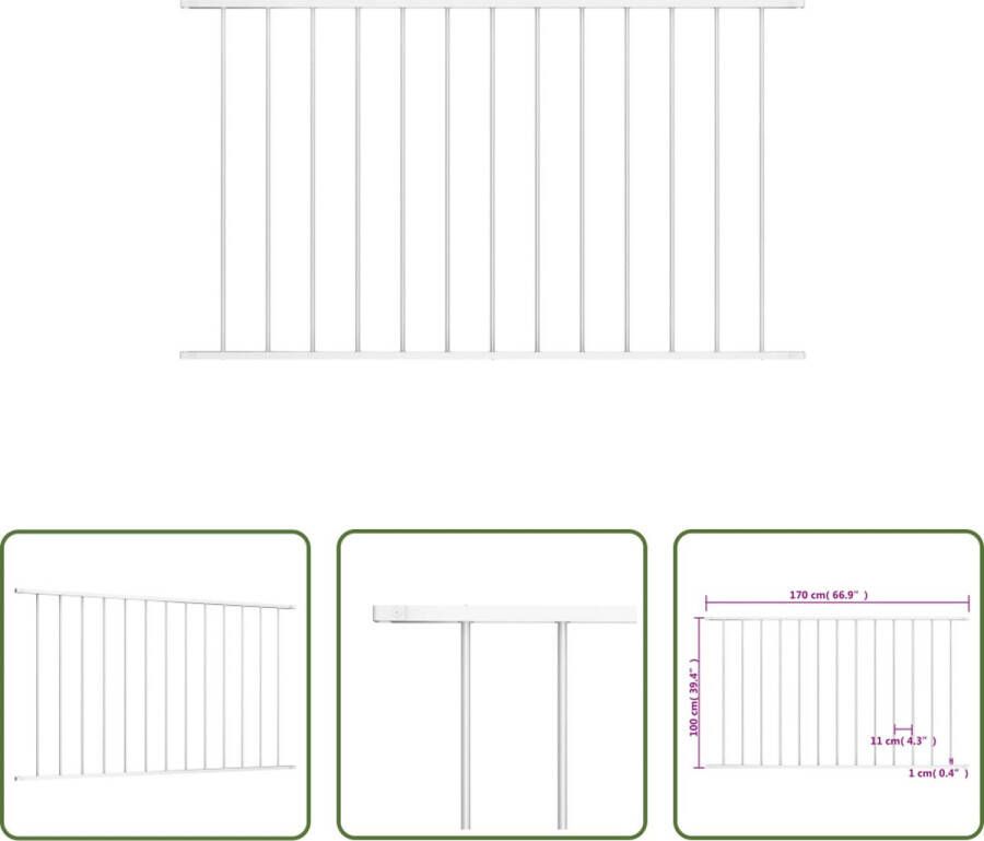 The Living Store Gepoedercoat Stalen Schutting 170 x 100 cm Weerbestendig