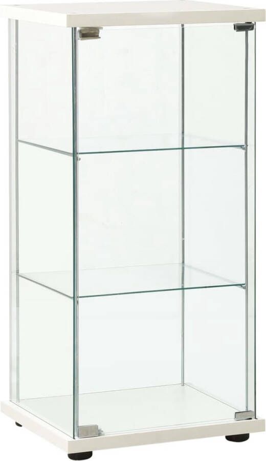 The Living Store Glazen Kast Wit en Transparant 42.5 x 36.5 x 86 cm 4mm Glas Met 3 lagen