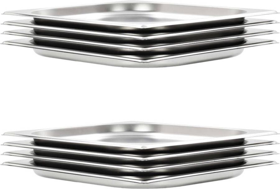 The Living Store GN Gastronormbak stapelbaar 325 x 265 x 20 mm roestvrij staal