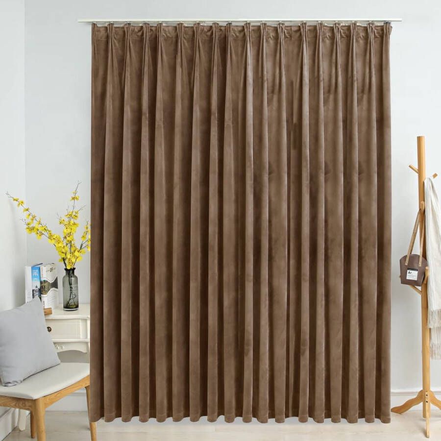 The Living Store Gordijn Fluweel Beige 290x245 cm Privacy en Lichtblokkering