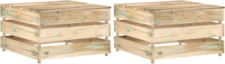 The Living Store Grenenhouten Pallettafels 60x62x37cm Rotbestendig