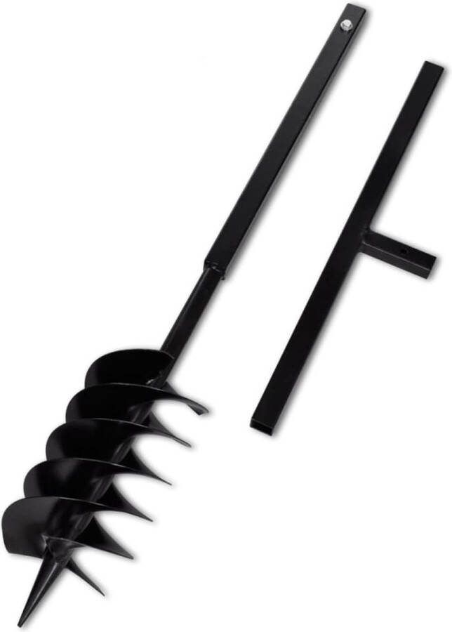 The Living Store Grondboor 1m Steel Zwart 25mm 30x30mm 150mm 50mm 250mm 3 hoog Schroeven inclusief