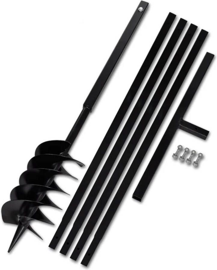The Living Store Grondboor Tuinaccessoires 1m Staal Zwart