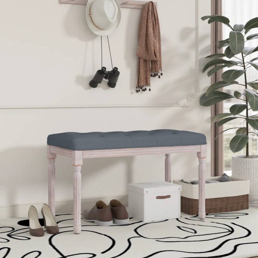 The Living Store Halbankje Franse Vintage Stijl Fluweel 80x40x49 cm Donkergrijs