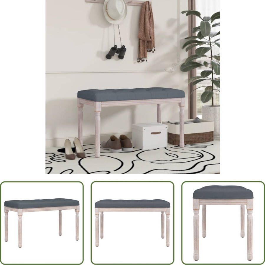 The Living Store Halbankje Franse Vintage Stijl Fluweel 80x40x49 cm Donkergrijs