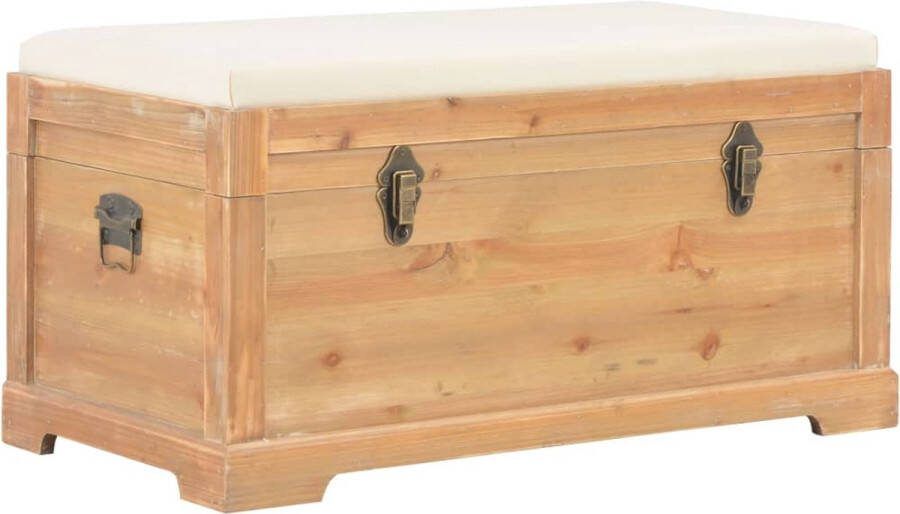 The Living Store Halbankje Opbergkist 80 x 40 x 40 cm MDF Zitkussen Geen montage Polyester