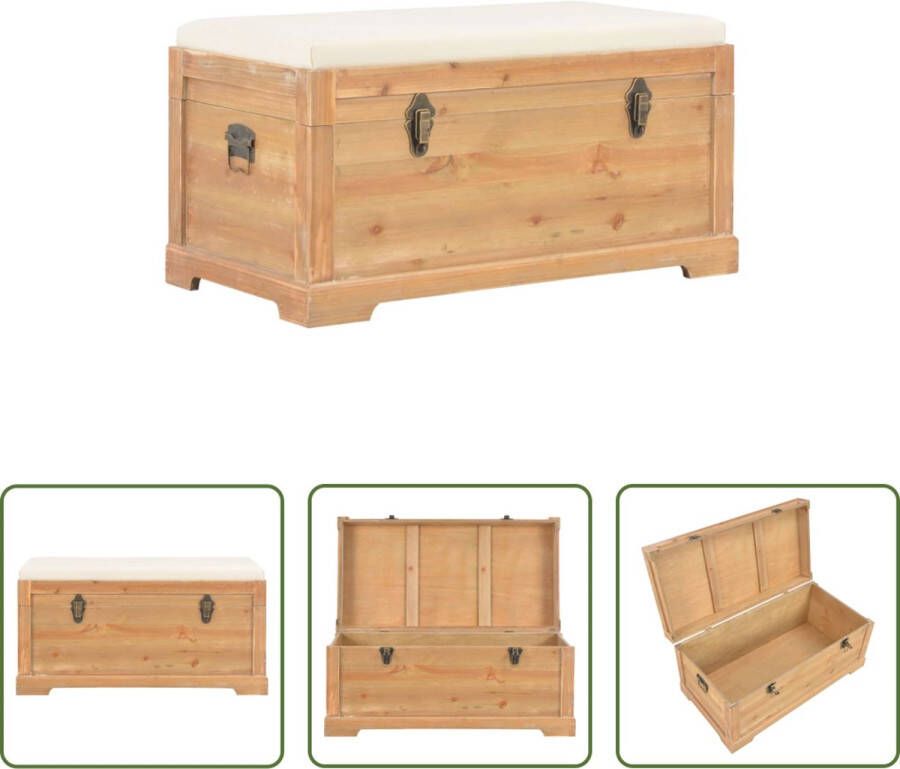 The Living Store Halbankje Opbergkist 80 x 40 x 40 cm MDF Zitkussen Geen montage Polyester