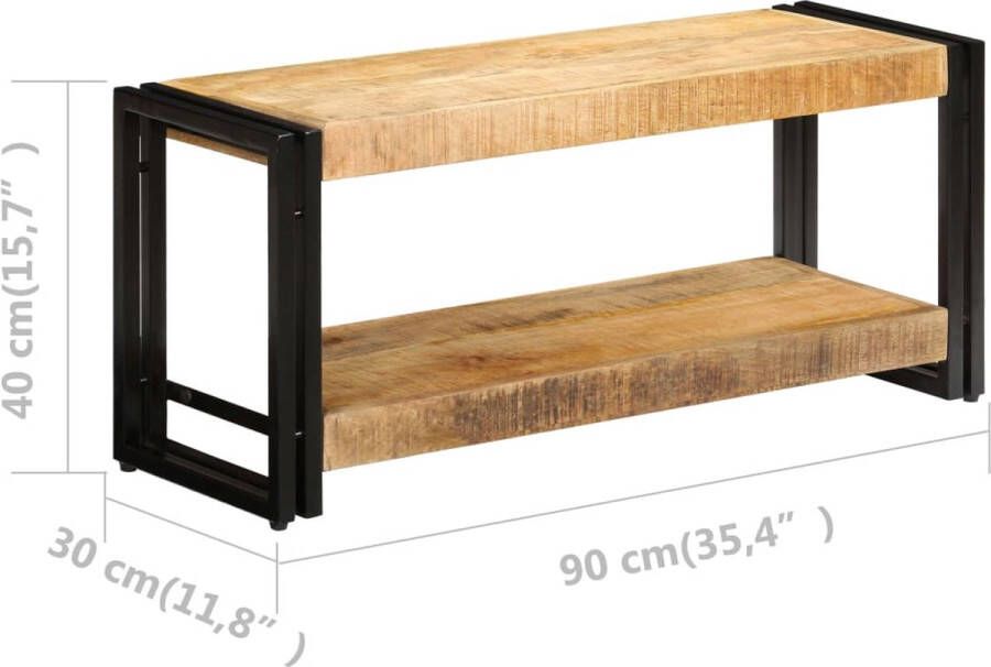 The Living Store Halkast Antieke Stijl Mangohout 90x30x40cm Handgemaakt