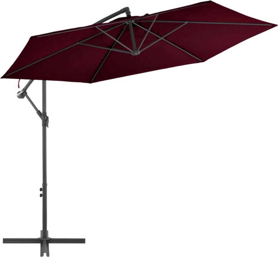 The Living Store Hangende Parasol Bordeauxrood 300 x 244 cm (ø x H) Uv-beschermend polyester