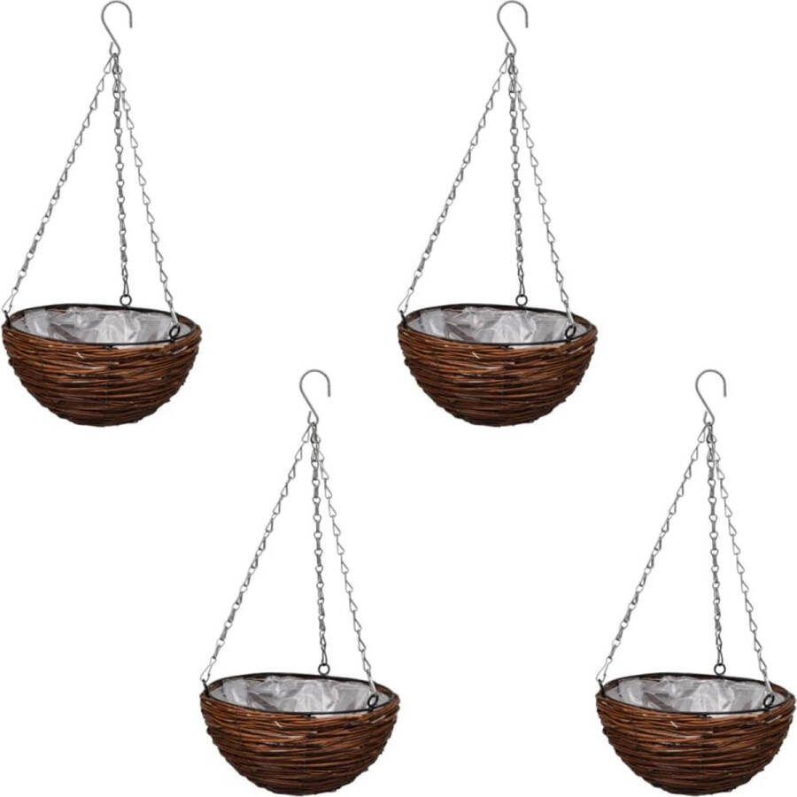 The Living Store Hangmanden Willow Tuinaccessoires 25 x 13 cm Bruin