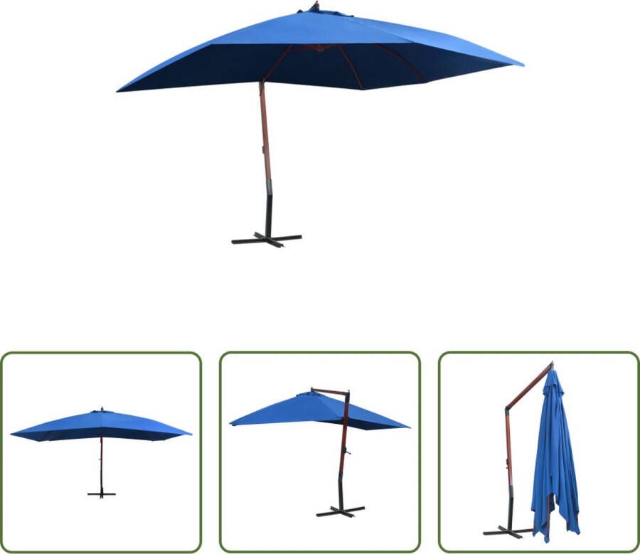 The Living Store Hangparasol Serre 400x300x285 cm Blauw