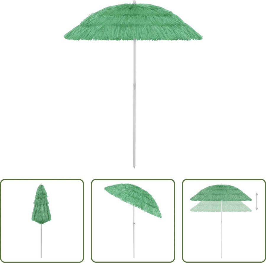 The Living Store Hawaï Parasol Groen 180 cm Polyester UV-bestendig en kantelbaar