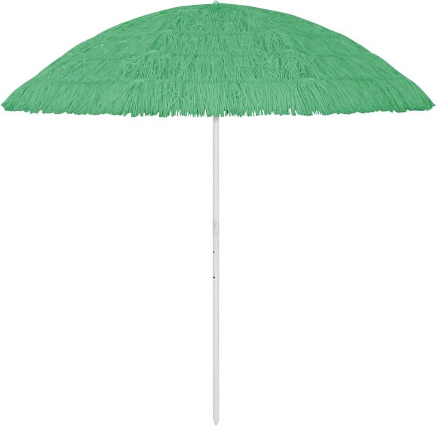 The Living Store Hawaï Parasol Groen Polyester 245 cm hoog 300 cm booglengte 260 cm diameter Weer- en uv-bestendig