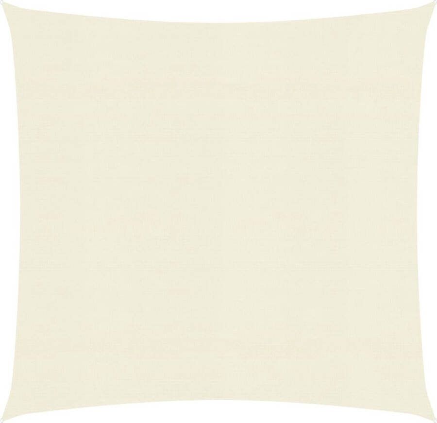The Living Store HDPE schaduwdoek 4 x 4 m crème 90% uv-bescherming