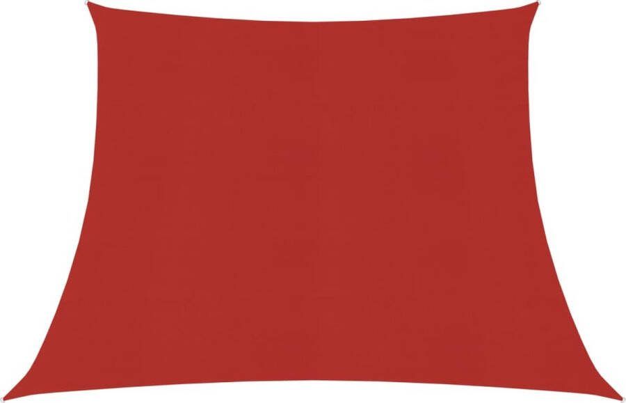 The Living Store HDPE Schaduwdoek Rood 3 4 x 3 m Trapezium