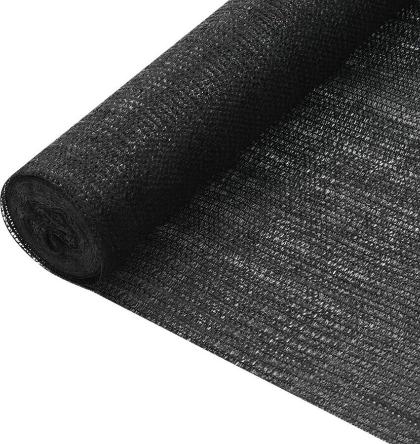 The Living Store HDPE Tuinscherm 1.2 x 10 m Zwart