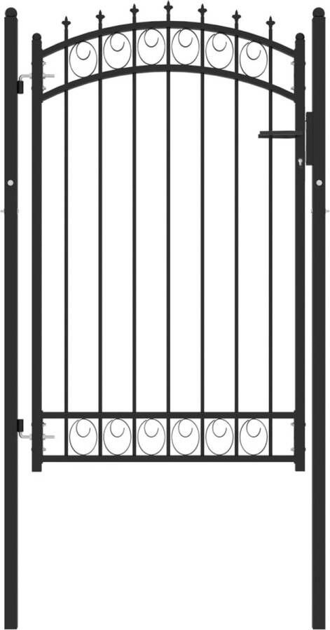 VIDAXL The Living Store Staal Poort Met Speerpunten 100x150 Cm Staal Zwart Tls146380