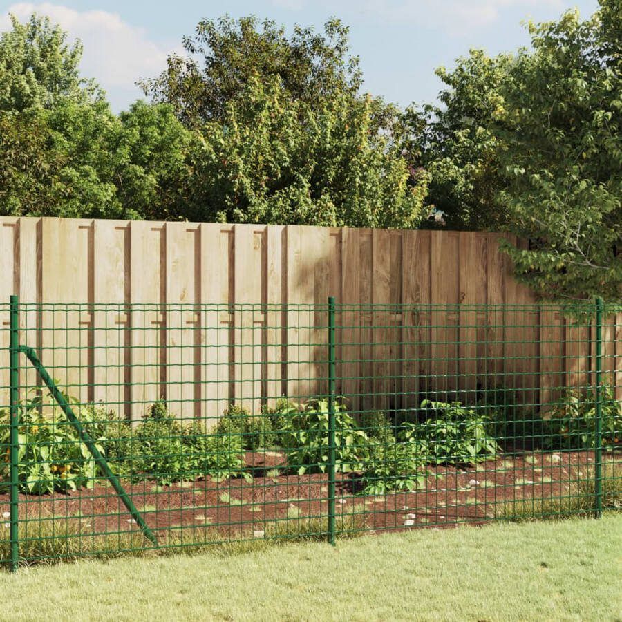 The Living Store Hekwerk Gaas 0.8 x 25 m Groen Gegalvaniseerd staal met PVC-coating
