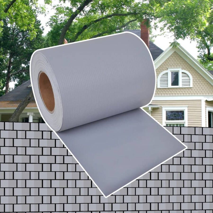 The Living Store Hekwerk PVC 70 x 0.19 m mat lichtgrijs weerbestendig en uv-bestendig