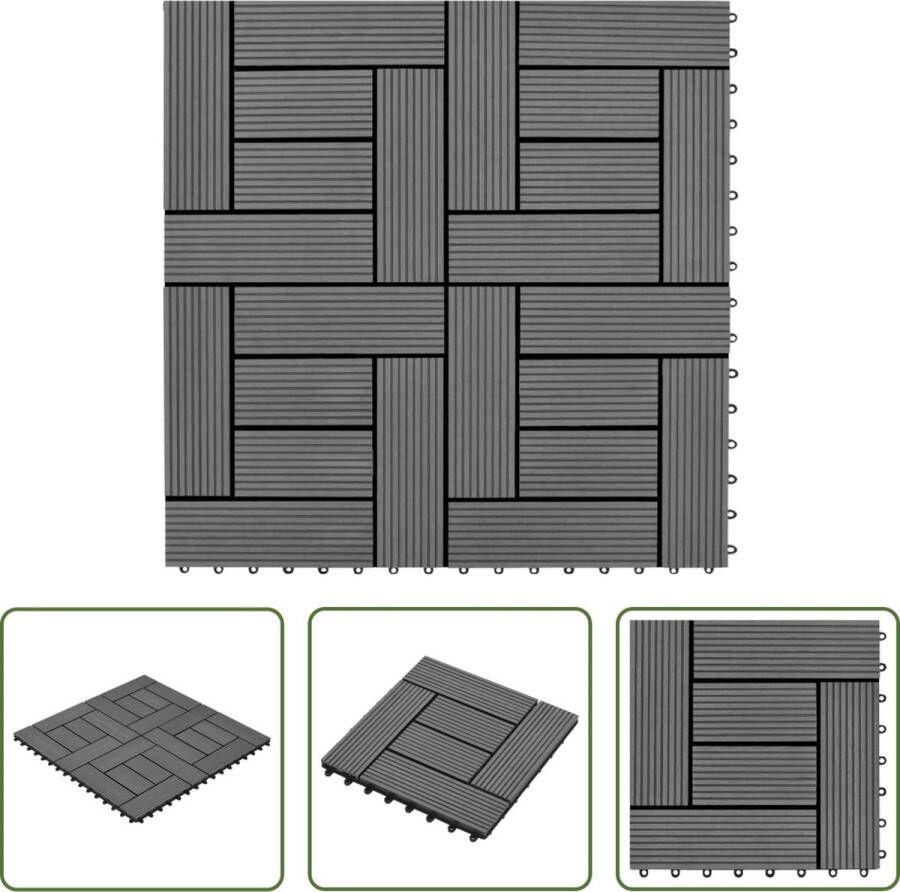 The Living Store HKC Terrastegels 30 x 30 cm Grijs 22 stuks 2 m²