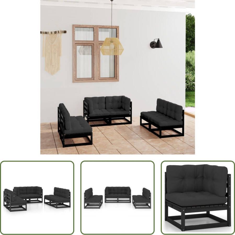 The Living Store Hoekbank Tuinset 70x70x67 cm Zwart Antraciet