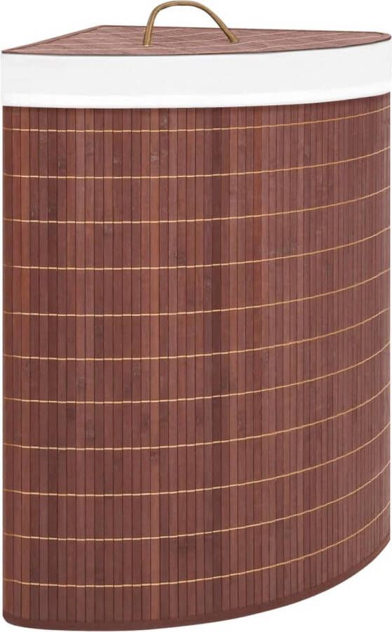The Living Store Hoekwasmand 60L Bamboe en geweven stof 52.3 x 37 x 65 cm Bruin