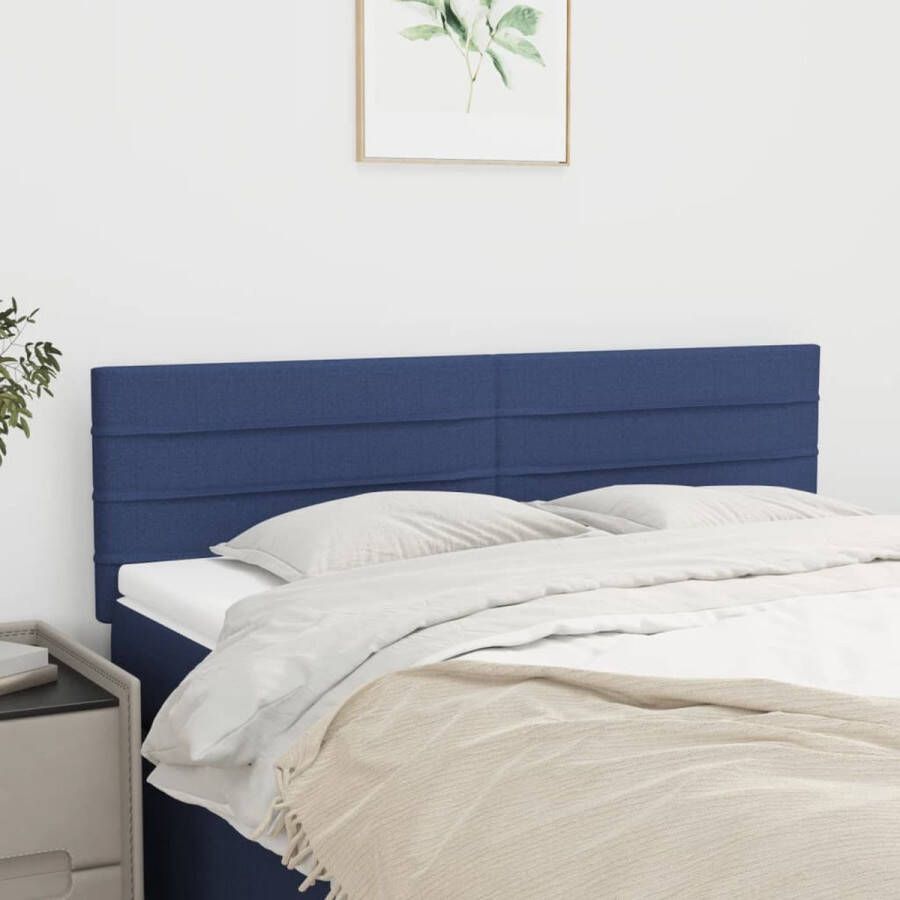 The Living Store Hoofdbord Bed Blauw 144 x 5 x 78 88 cm Stof