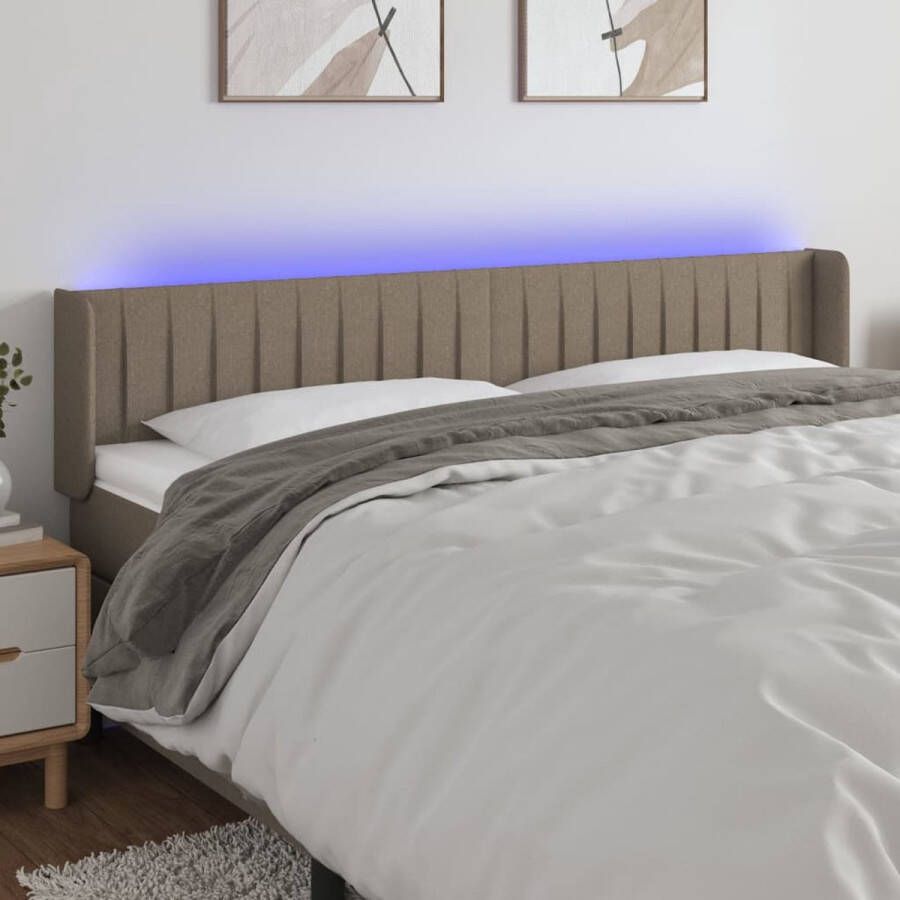The Living Store Hoofdbord LED-verlichting Verstelbare hoogte Duurzaam materiaal Comfortabele ondersteuning Snijdbare LED-strip Montagehandleiding