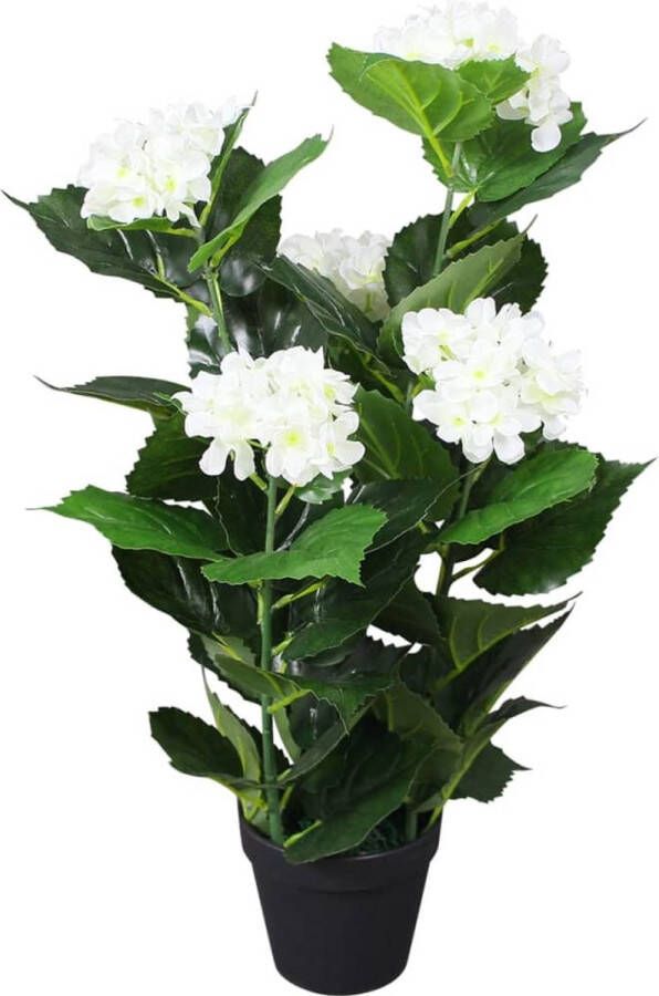 The Living Store Hortensia Kunstplant 60cm 51 bladeren 5 bloemen