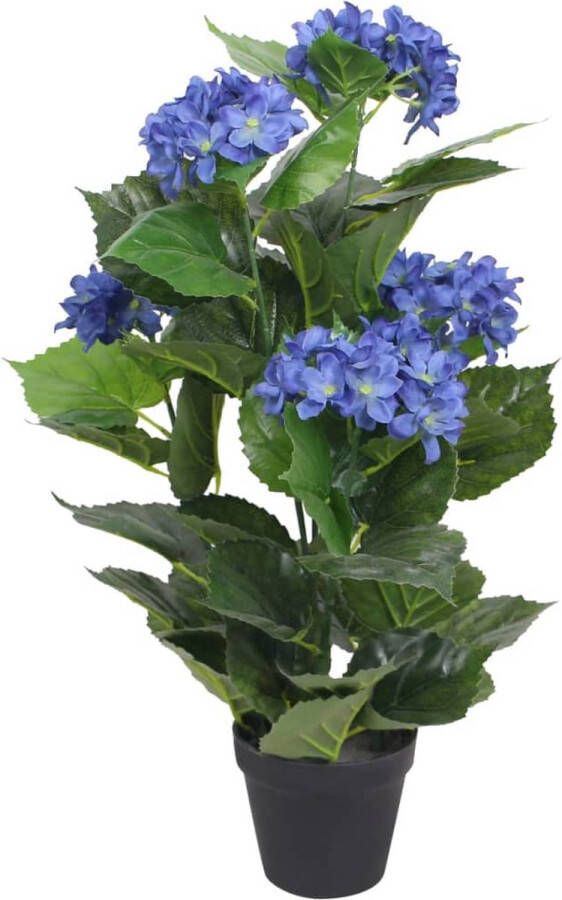 The Living Store Hortensia Kunstplant 60cm Blauwe Bloemen Realistische Uitstraling Duurzaam