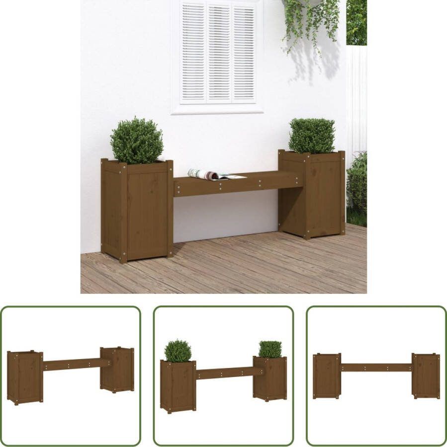 The Living Store Houten Bankje Buitenbankjes 2-in-1 Ontwerp Massief Grenenhout Royale Capaciteit Honingbruin 180x36x63 cm