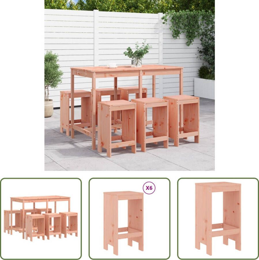 The Living Store Houten barset Massief douglashout Praktisch ontwerp Geschikt voor elke tuin terras of balkon Afmetingen- 159.5 x 82.5 x 110 cm (L x B x H)