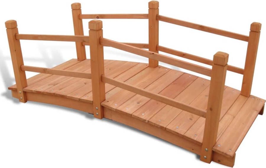 The Living Store Houten Brug Tuinbrug 140 cm Met Dubbele Leuningen