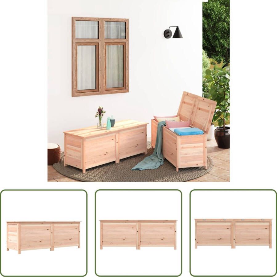 The Living Store Houten Kussenbox Massief Vurenhout 150 x 50 x 56 cm Opbergruimte