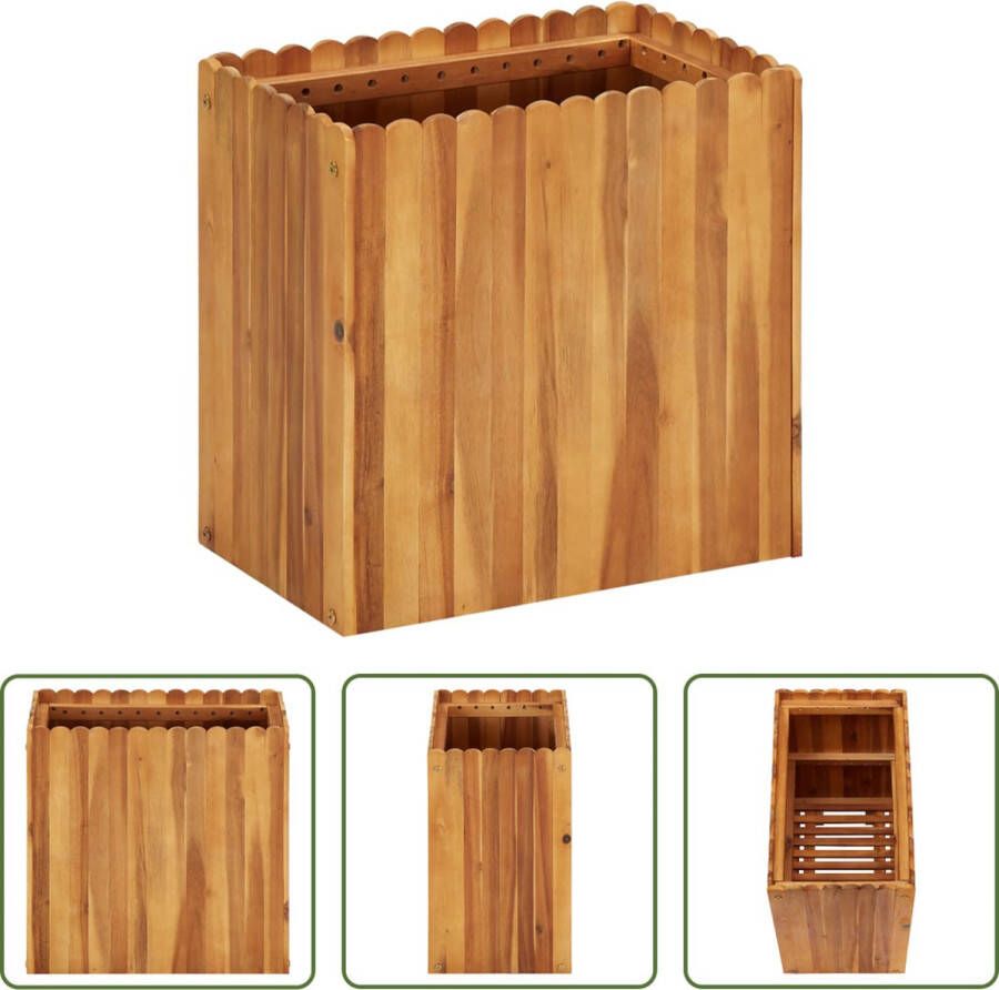 The Living Store Houten Kweekbak 50 x 30 x 50 cm natuurlijke houtkleur massief acaciahout