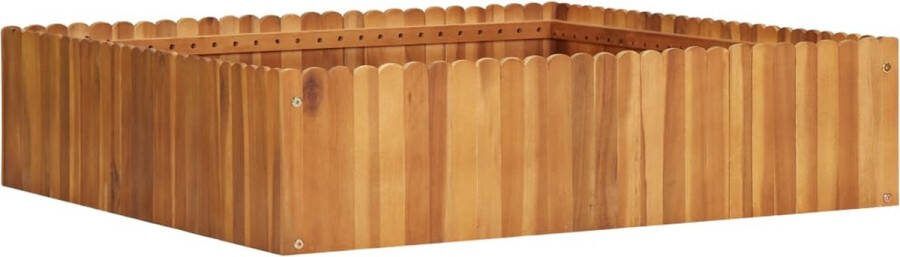 The Living Store Houten kweekbak Verhoogd 100 x 100 x 25 cm Massief acaciahout