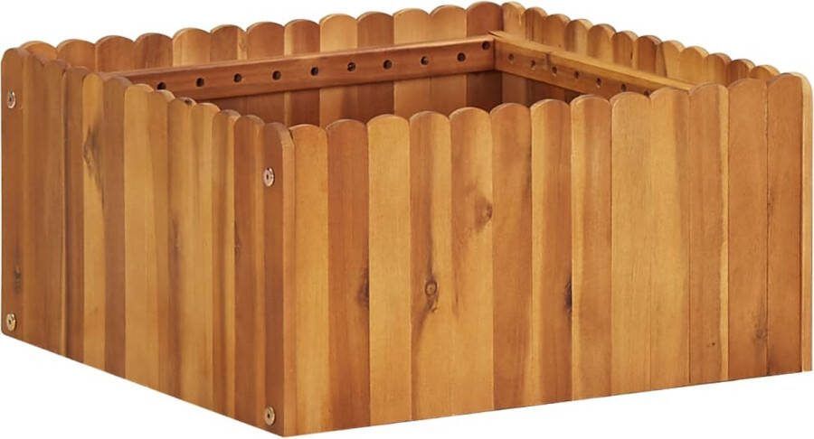 The Living Store Houten Kweekbak Verhoogd 50 x 50 x 25 cm Massief acaciahout Gelat ontwerp