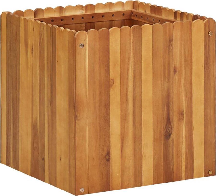 The Living Store Houten Kweekbak Verhoogd 50 x 50 x 50 cm Massief acaciahout