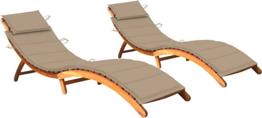 The Living Store Houten Ligbed Set Tuinmeubelen 184 x 55 x 64 cm Waterafstotend