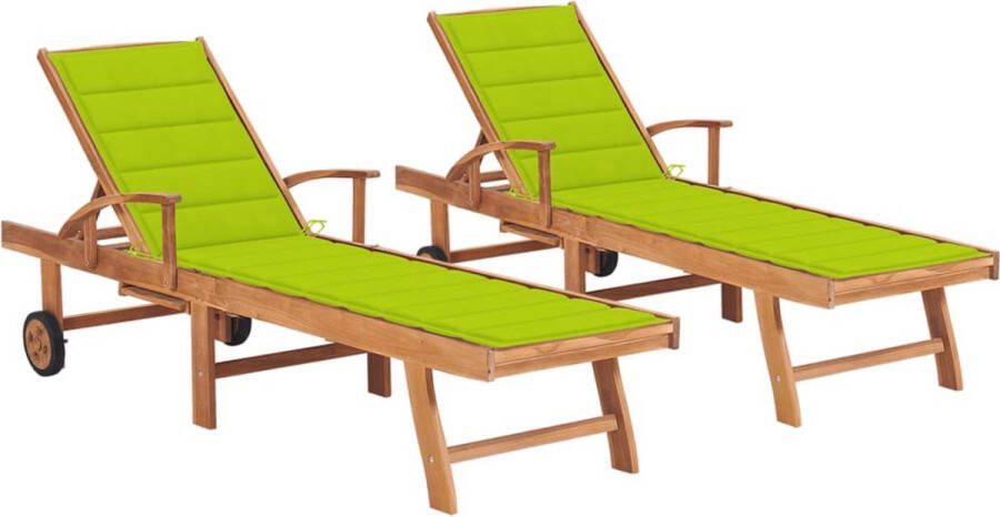 The Living Store Houten Loungebed Ligbed 195 x 59.5 cm Teakhout